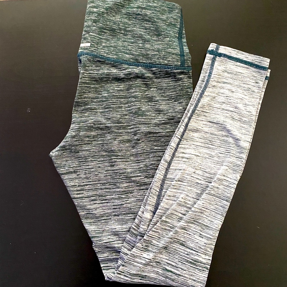 Aerie Green Ombre Chill Play Move Fleece Leggings Women’s Size M